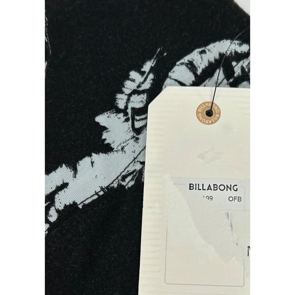 BILLABONG Biker Shorts Sz S Black White Palm Tree Print Cotton Blend Mid Thigh - Picture 5 of 7